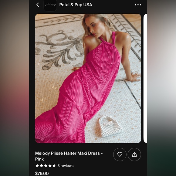 Pink maxi halter dress from petal and pup, worn once looks new - Picture 2 of 2